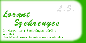 lorant szekrenyes business card