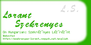 lorant szekrenyes business card